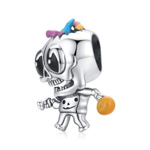 Sterling Silver Dangling Skeleton Charm
