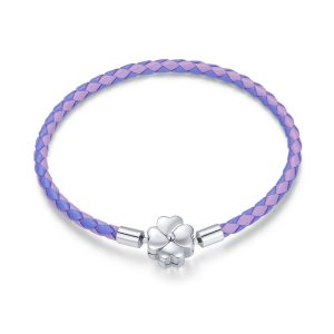 Lucky Purple Leather Bracelet