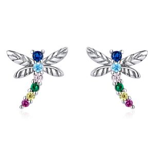 Colourful Dragonfly Stud Earrings
