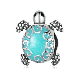 Sterling Silver Turquoise Turtle Charm