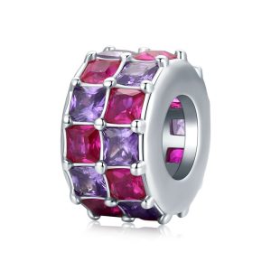 Sparkling Pink and Purple CZ Spacer