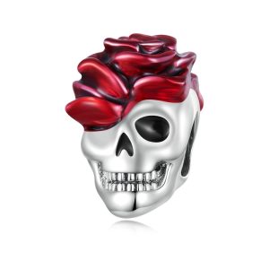 Red Rose Crown- Skull Charm