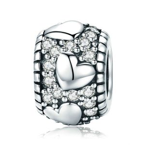 Dazzling CZ Hearts Charm