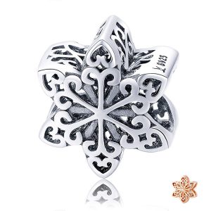 Elegant Snowflake Openwork Charm