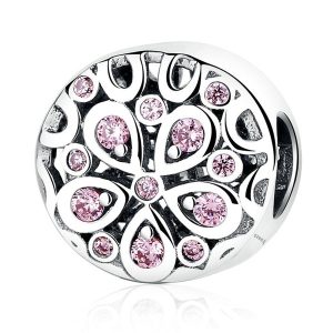 Pink Daisy CZ Charm