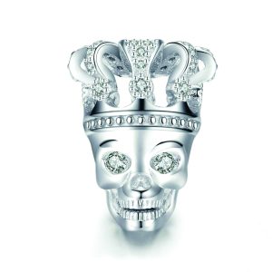 Sterling Silver Joker Ghost Skull Charm