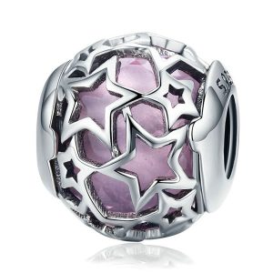 Shimmering Pink Star Charm