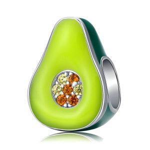 Avocado CZ Enamel Charm