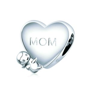 Silver Mom & Baby Charm
