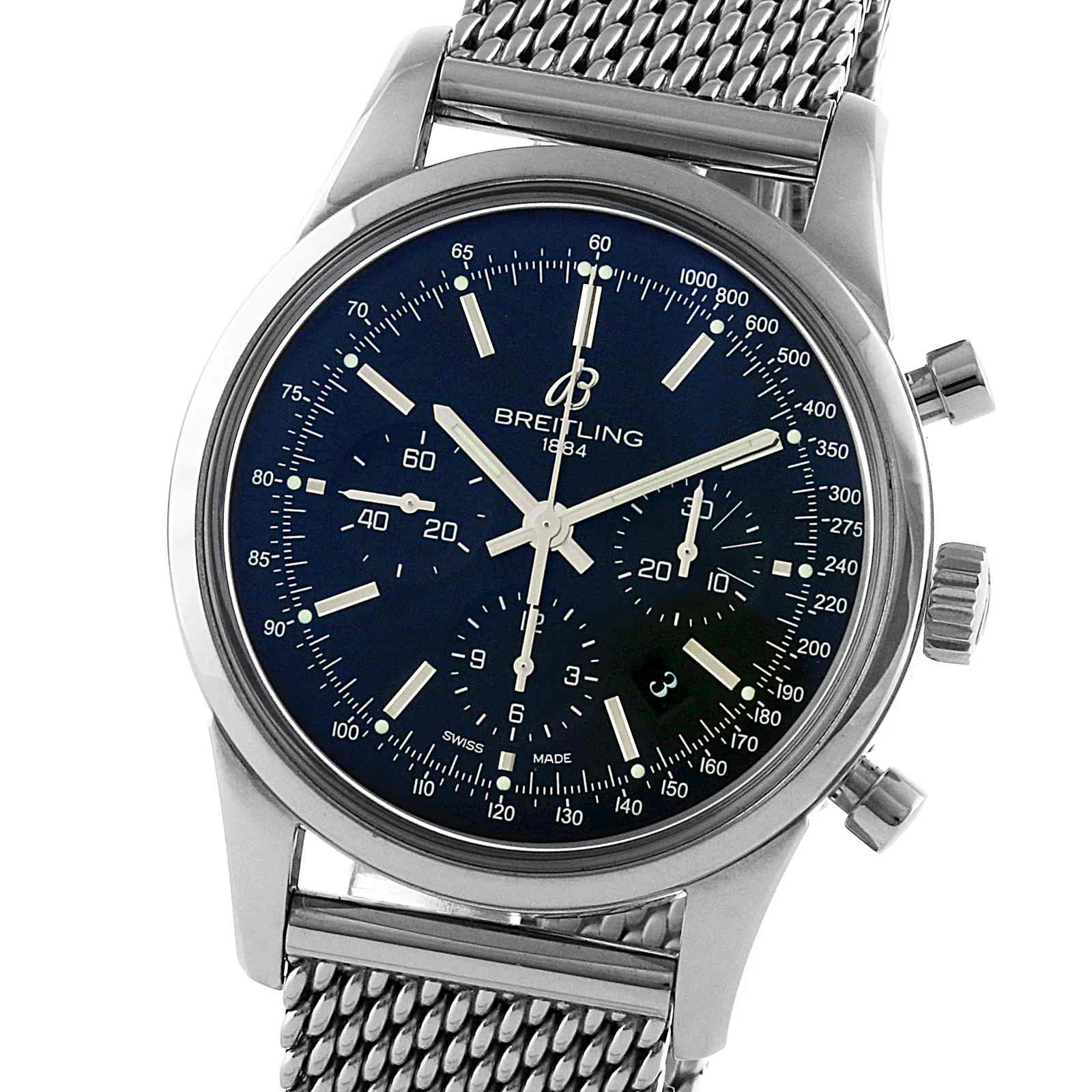 Breitling Transocean Mens Black 43mm watch - Imagem 5