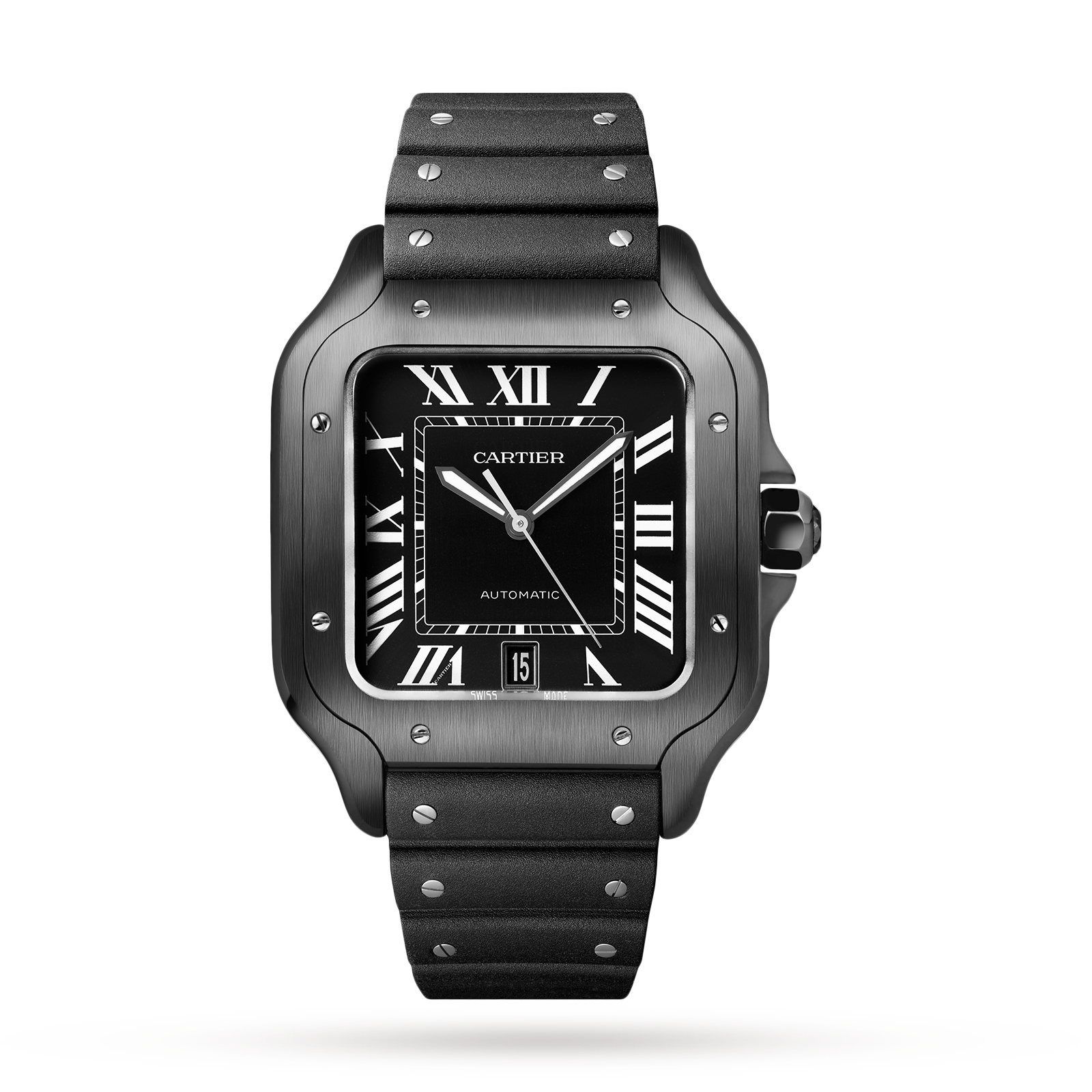 Cartier Santos Mens Black 40mm watch - Imagem 3