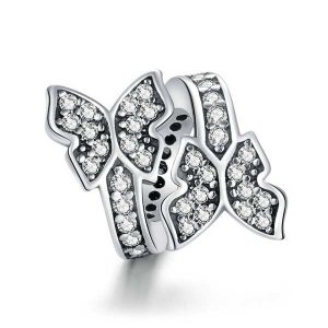 Butterfly Swirl CZ Charm