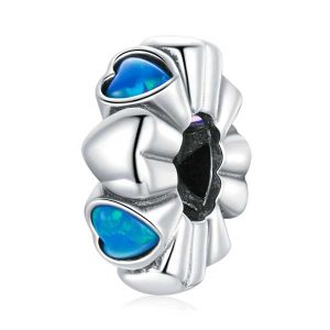 Blue Opal Hearts Spacer