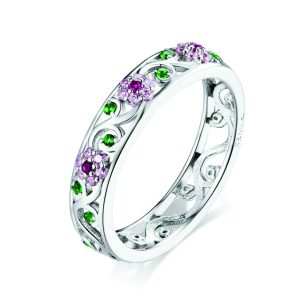 Silver Secret Rose Garden Ring