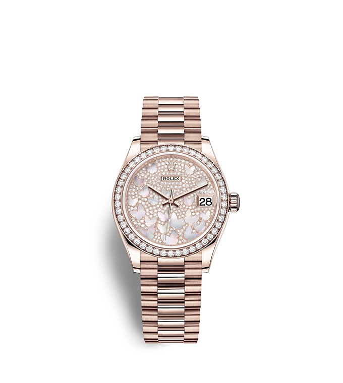 Rolex Datejust 31 Oyster 31 mm Everose gold and diamonds M278285RBR-0010 - Imagem 5