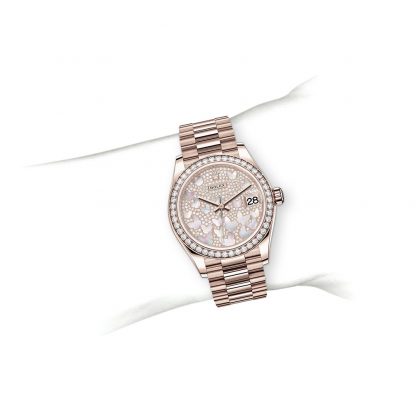 Rolex Datejust 31 Oyster 31 mm Everose gold and diamonds M278285RBR-0010 - Imagem 8
