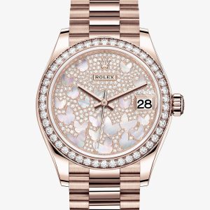Rolex Datejust 31 Oyster 31 mm Everose gold and diamonds M278285RBR-0010