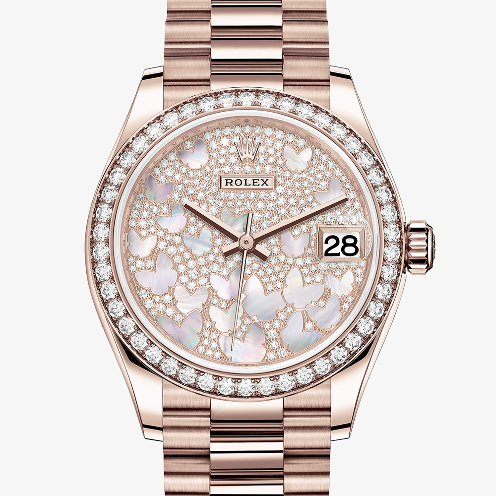 Rolex Datejust 31 Oyster 31 mm Everose gold and diamonds M278285RBR-0010
