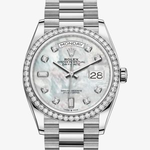 Rolex Day-Date Oyster 36 mm white gold and diamonds M128349RBR-0004