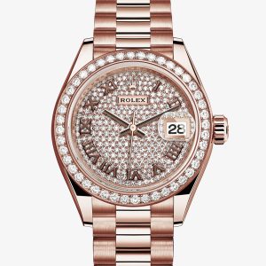 Rolex Lady-Datejust Oyster 28 mm Everose gold and diamonds M279135RBR-0021