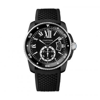 Calibre de Cartier Mens Black 42mm watch - Imagem 2