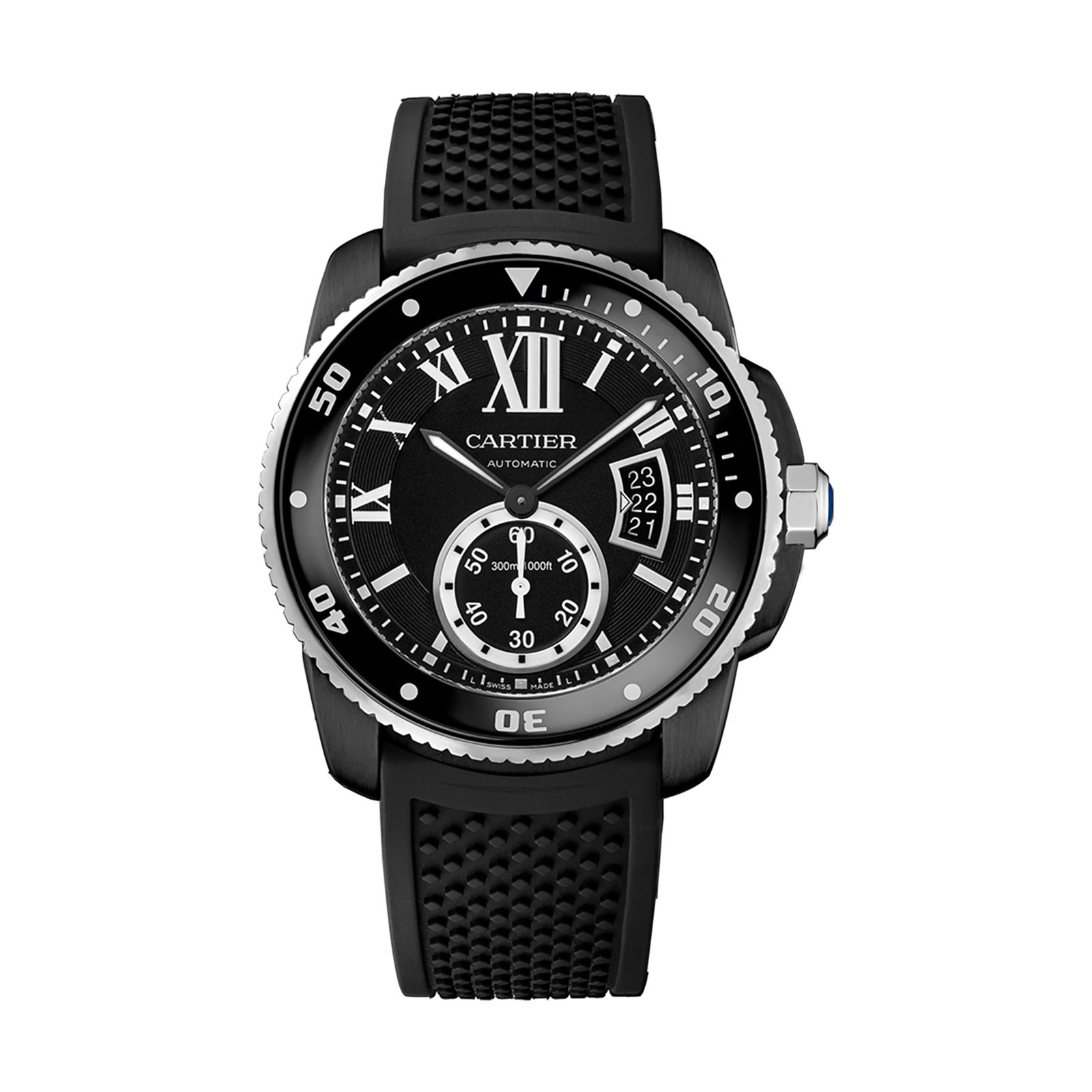 Calibre de Cartier Mens Black 42mm watch