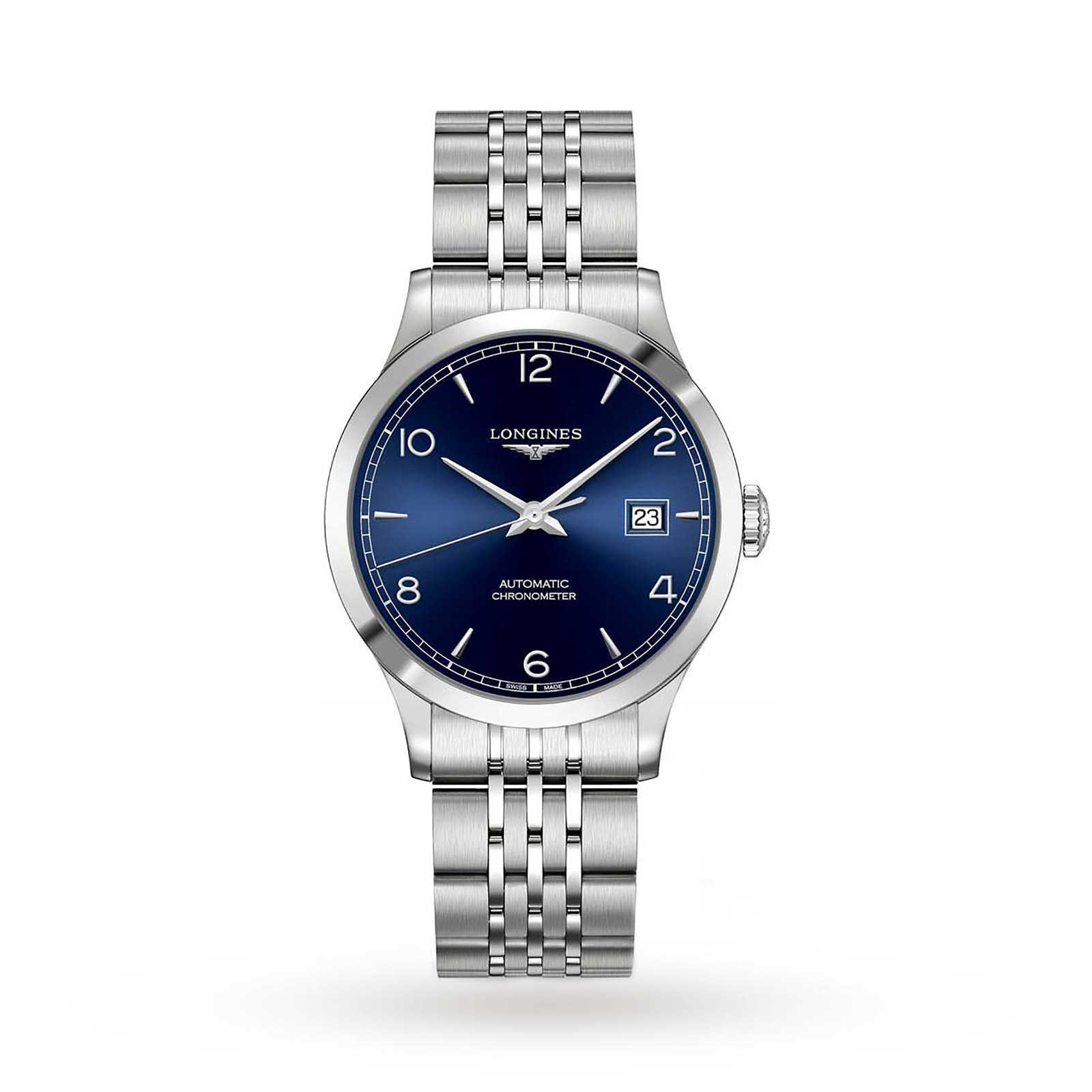 Longines Record Mens Blue 38.5mm watch
