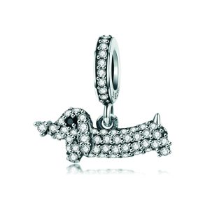 Crystal Dachshund Dog Pendant Charm