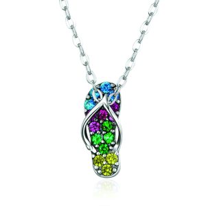 Colourful Summer Beach Flip Flop Necklace