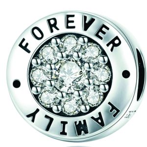 Dazzling Round ‘Forever Family’ CZ Charm