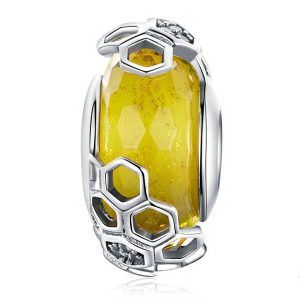 Honeycomb Enhanced Glass Charm