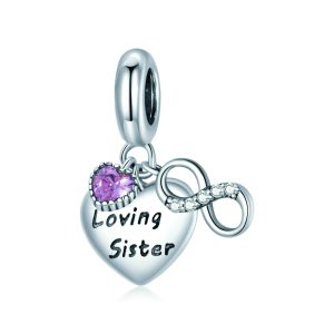 Loving Sister Heart Pendant Charm