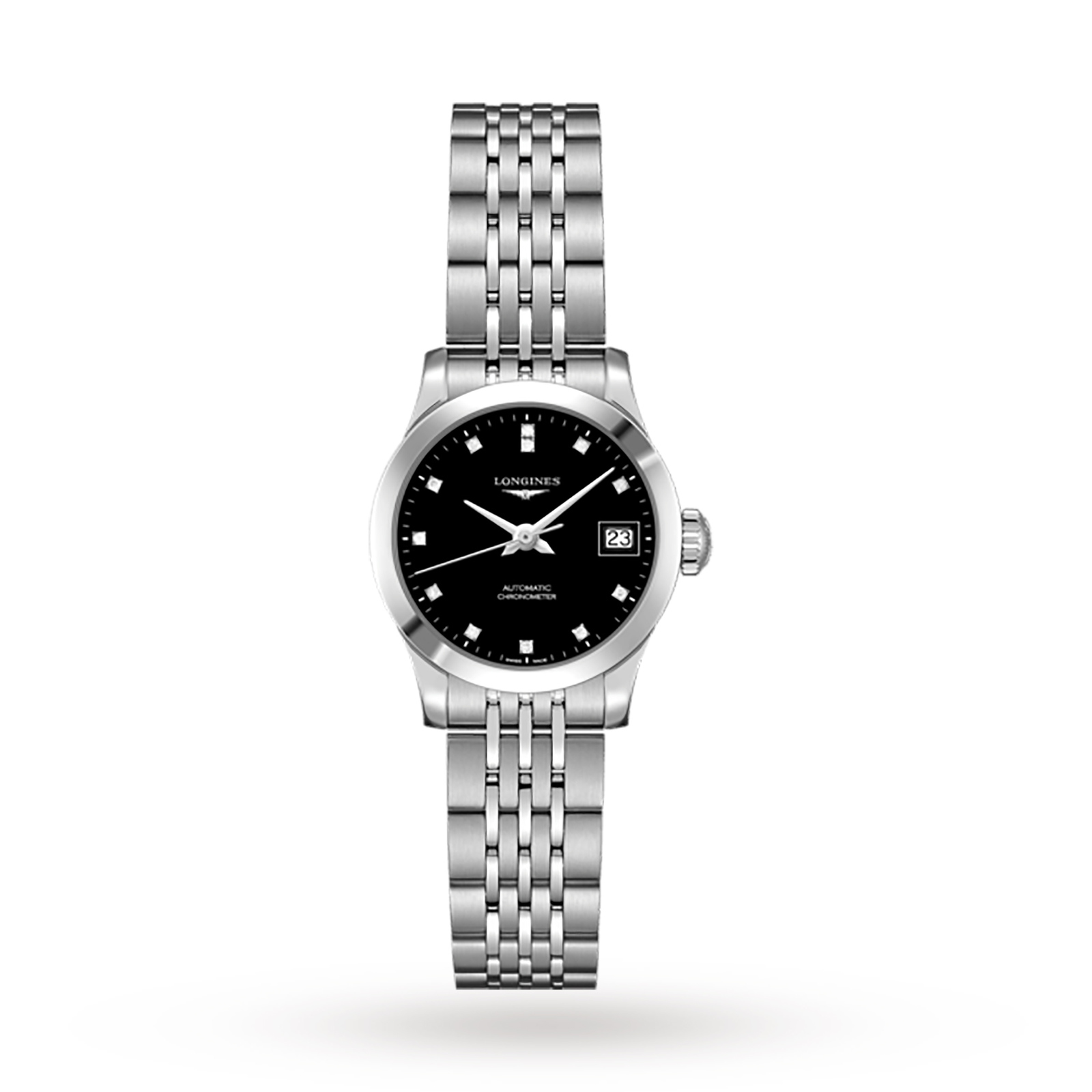 Longines Record Ladies Black 26mm watch