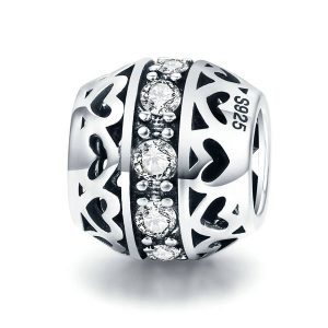 Matching Hearts CZ Charm