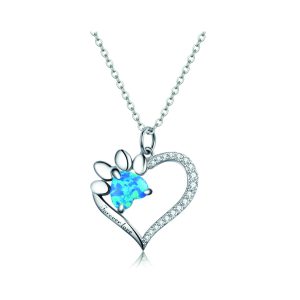 Dazzling Silver-Blue Heart Necklace