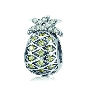Sterling Silver Pineapple CZ Charm