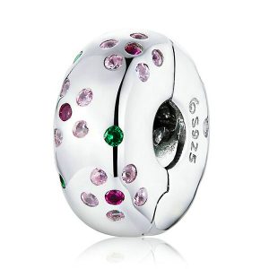 Pink CZ Flower Clip
