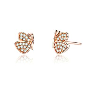 Rose Gold Dancing Butterfly Earrings