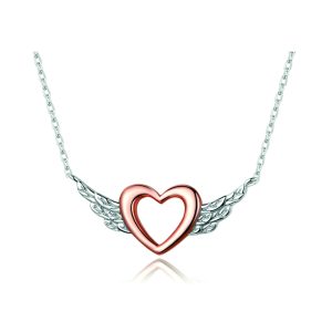 Angel Wings Heart Necklace