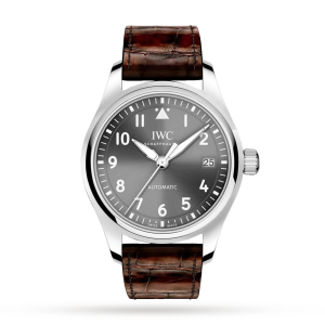 IWC Pilot Mens Silver 36mm watch