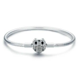 CZ Owl Clasp Snake Bracelet