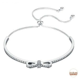 CZ Bow Adjustable Half Bangle