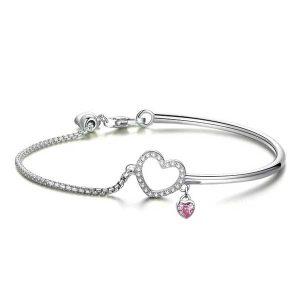 Heart Adjustable Half-Bangle