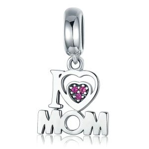 I Love Mom Pendant Charm