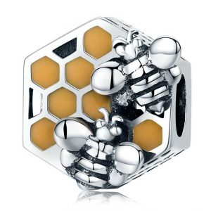 Honeycomb Hexagons Enamel Charm