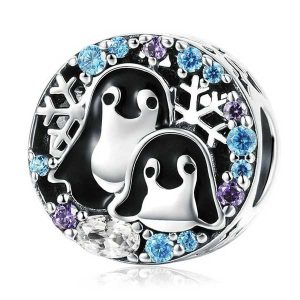 Penguin Family CZ Charm