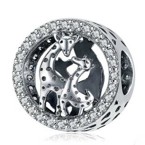Giraffe Family CZ Charm