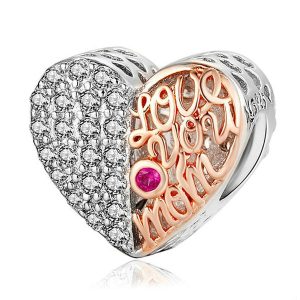 Love You Mom Heart Charm