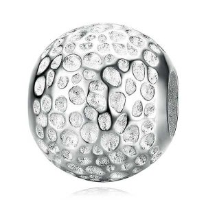 Textured Ball Silver Charm