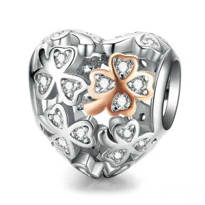 Lucky Clover Heart Charm